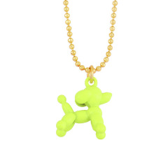 NM1223 Popular Neon Enamel Balloon Dog Necklace, Minimalist Puppy Ballon Necklace, Tiny Dog Necklace for Ladies