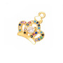CZ7750 Dainty Mini Gold Rainbow CZ Micro Pave Crescent Geometric Charm Pendants for Bracelet Charm