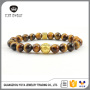 BN1003 Newest Plated Matte Gold Mantra Focal Bead Bracelet , Natural Elastic Onyx Beads Bracelets