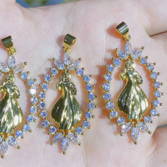 CZ8470 18k Gold Plated White CZ Micro virgen de guadalupe Pendants Virgin of Guadalupe Our lady of Guadalupe PENDANTS