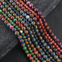 SB6601 Lapis Blue Gold Clinquant Stone Round Beads,Royal Blue & Gold Mosaic Stone Beads