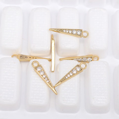 CZ7871 Dainty Mini Gold CZ Micro Pave Spike Charm Pendants CZ7871 Dainty Mini Gold CZ Micro Pave Spike Charm Pendants