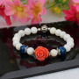 BRH1167 Fashion White Shell Beaded Coral rose flower beads bracelets