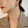ES1081 High Quality Chunky Thick Trendy 316L 18k Gold Plated Stainless Steel Stainless Steel Huggie Hoop Earrings