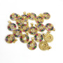 CZ7708 18K Gold Plated Personalized Rainbow CZ Paved Alphabet Letter Initial Charm Pendant with Baguette CZ Stones