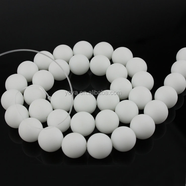 MJ3126 Wholesale White matte jade gem stone beads