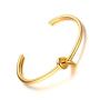 BS2032 Simple Gold plated Stainless Steel Knotted Hoop Cuff Bangle Jewelry bracelet with knot for women