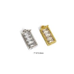 CZ8458 Trendy 18k Gold CZ Diamond Micro pave Baguette Rectangle Charm Pendants,Cubic Zirconia Rectangle Pave Pendant