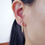 EC1652  New Unique Diamond Crystal CZ micro pave rectangle hoops huggie earrings jewelry for women