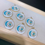CZ8408 Gold Plated CZ diamond pave evil eyes moon multi colored enamel charms Pendant