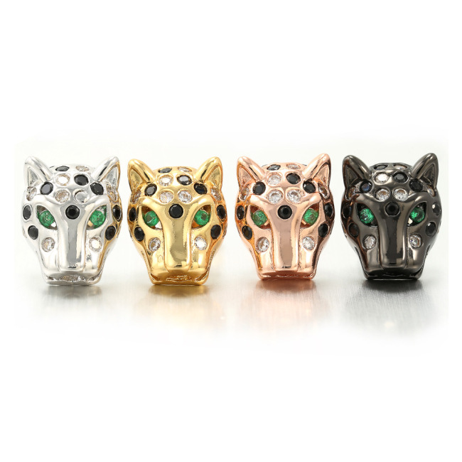 EC1145 Chic CZ micro pave animal studs earring,Cubic zirconia leopard head earring for women girls