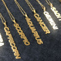 NS1085 Star Constell IP Gold Plated Stainless Steel Horoscope Zodiac Sign Vertical Bar Pendant Necklace