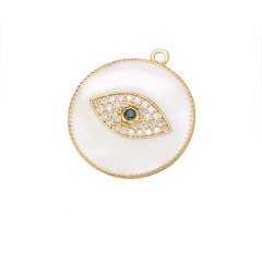 CZ7953 2020 Spring pendant Jewelry Chic Enamel Blue Red White Black CZ Micro pave Eye Disc Pendants