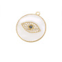 CZ7953 2020 Spring pendant Jewelry Chic Enamel Blue Red White Black CZ Micro pave Eye Disc Pendants