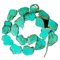 TB0100 Turquoise stone slices, rough turquoise stone slabs,statement focal beads