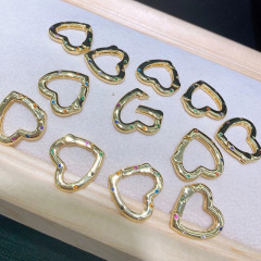 CZ8207 Gold Plated Brass Round Round Square Heart Star Shape Spring Clasp,Push-in Gate Spring Ring Clasps