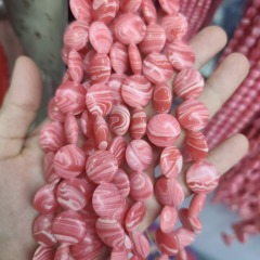 SB7172 Wholesale manmade Pink Rhodonite  Round Beads,Synthetic Rhodochrosite Stone Drum Beads