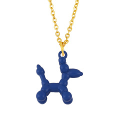 NM1201 fashion poodle dog pendant ladies necklace ,charm balloon puppy pendants  custom stainless steel O chain women necklace