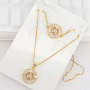 S11048 Bling Jewelry Clear Diamond Cubic Zirconia Alphabet Letter Pendant Necklaces and Bracelet Initial jewelry sets for Women