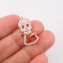 CZ7802 Diamond CZ Micro Pave Skull Skeleton Lobster Clasps for Jewelry necklace making