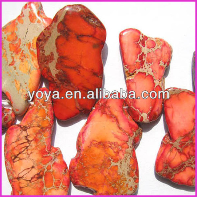 SM3062 Orange Sea sediment jasper nugget slab beads,impression imperial jasper nugget slab beads
