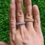 RM1293 New 18K Gold Plated Cubic Zirconia Diamond Micro Pave CZ  Marquise Tennis Eternity Open Rings For Women Ladies