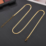NS1121 High quality Unisex Mens Jewelry Wide Gold Plated Stainless Steel Flat Snake Belly Herringbone Necklace Chain For Women