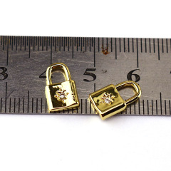CZ8199 Dainty Gold Plated Brass Padlock Lock Charm Pendant ,Love Jewelry Making Supply