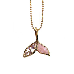 NZ1305 Fashion Pink Shell mermaid Whale tail Necklace, Ocean Beach jewellery, Mermaid Tail Fish Dolphin Tail NecklacePendant N