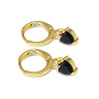 EC1761 Delicate Mini 18k Gold Plated CZ Diamond Cubic Zirconia Heart Dangling Drop Charm Huggies Hoop Earrings