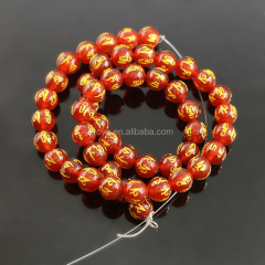 AB0688 Red Agate Carved Word Happiness Beads.Tibetan om mantra etched red agate beads