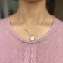 NZ1066 Chic Dainty CZ Micro Pave Crescent Horseshoe Heart Natural Freshwater Pearl Pendant Necklace