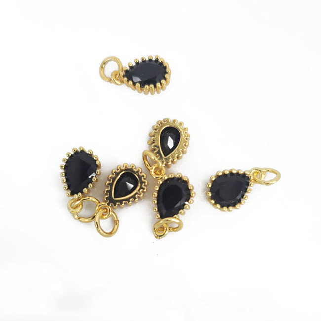 18K Gold Plated CZ Cubic Zirconia Micro Pave Drop Charms ,Diamond Teardrop Charm Pendant For Necklace Earring Jewelry Making