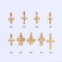 High Quality Non Tarnish Waterproof Religious Jewelry Supplies 18K Gold Plated Stainless Steel Jesus Cross Charm Pendants
