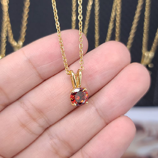 NZ1285 Dainty Mini CZ Cubic Zirconia Diamond Rabbit Pendant Stainless Steel Chain Necklace