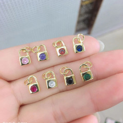 CZ8231 Small Minimal Mini 18k Gold Plated Zircon CZ Micro Pave Padlock Lock Charm Pendant for Jewelry Making CZ8231 Small Minimal Mini 18k Gold Plated Zircon CZ Micro Pave Padlock Lock Charm Pendant for Jewelry Making