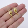 Hot sale Fashion 18K Gold Plated Brass  Loop Earring Posts Ear studs