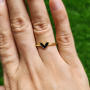 RA1078 NEW Delicate Mini Minimal Gold Plated Neon Enamel Multicolor Rainbow Multi Colored Heart Open Rings