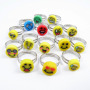RA1007 New Dainty Rainbow Polymer Clay Flower Smile Face Smiley Open Rings For Kids Children
