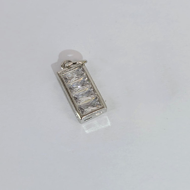 CZ8458 Trendy 18k Gold CZ Diamond Micro pave Baguette Rectangle Charm Pendants,Cubic Zirconia Rectangle Pave Pendant