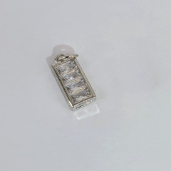 CZ8458 Trendy 18k Gold CZ Diamond Micro pave Baguette Rectangle Charm Pendants,Cubic Zirconia Rectangle Pave Pendant