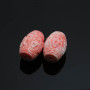 SL0343 Hot sale natural stone pink carved dragon drum beads