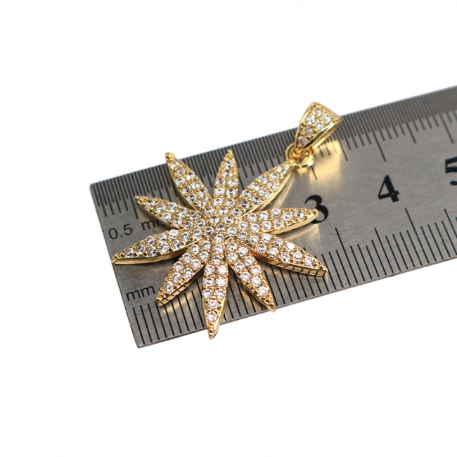 CZ7461 Popular Style CZ Micro Pave Starburst Charm Pendants