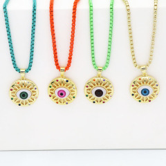 NM1281 New 18K Gold Resin evil eyes eyeball choker necklace, good luck layered necklace, evil eyes amulet jewelry gift for women
