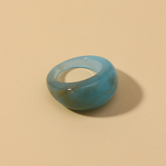 RR1001 Populuar 90s Acrylic Ring Chunky Cellulose Acetate Resin Marbled Dome Ring