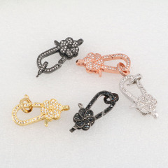 Necklace Connectors Flower Shaped CZ Micro Pave Lobster Claw Clasps for necklace,Cubic Zirconia Clasps,Diamond Clasps