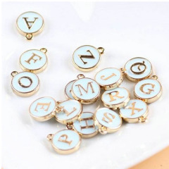 JS1519 Mini Chic Dainty Enamel Alphabet Letter Initial Disc Charm for Jewelry Bracelet Making,tiny jewelry supplies