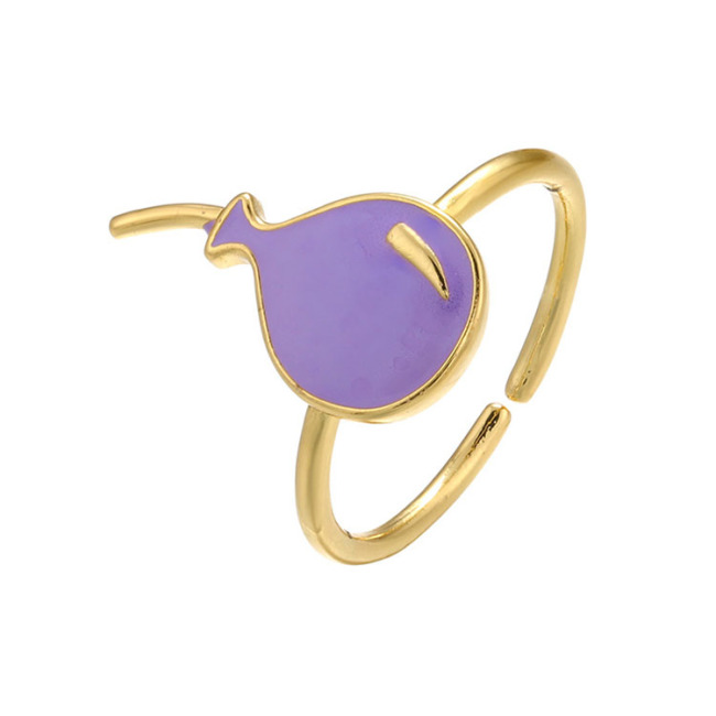 RA1044 Enamel Rainbow Colored Brass Metal Balloon Rings for Ladies