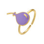 RA1044 Enamel Rainbow Colored Brass Metal Balloon Rings for Ladies