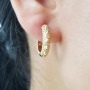 EC1207 Chic Spike hoops Gold Plated Diamond Micro Pave CZ Spike Huggie Hoop Earrings for Women